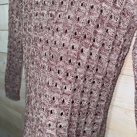 ohmg! Maroon/White Marled Open Knit Sweater Size Small - Picture 4 of 4